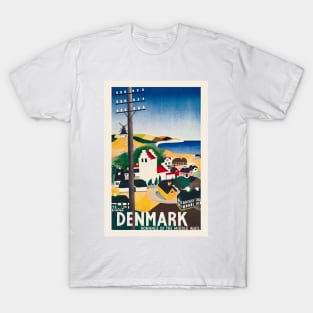 Visit Denmark Vintage Travel Poster 1936 T-Shirt